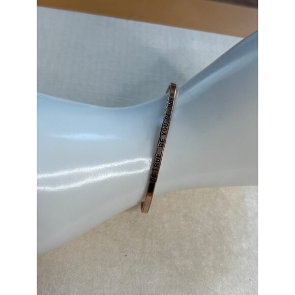 Rose Gold Plated Engraved Bangle Bracelet With "Be True Be You Be Kind" Inspirat - Picture 7 of 7